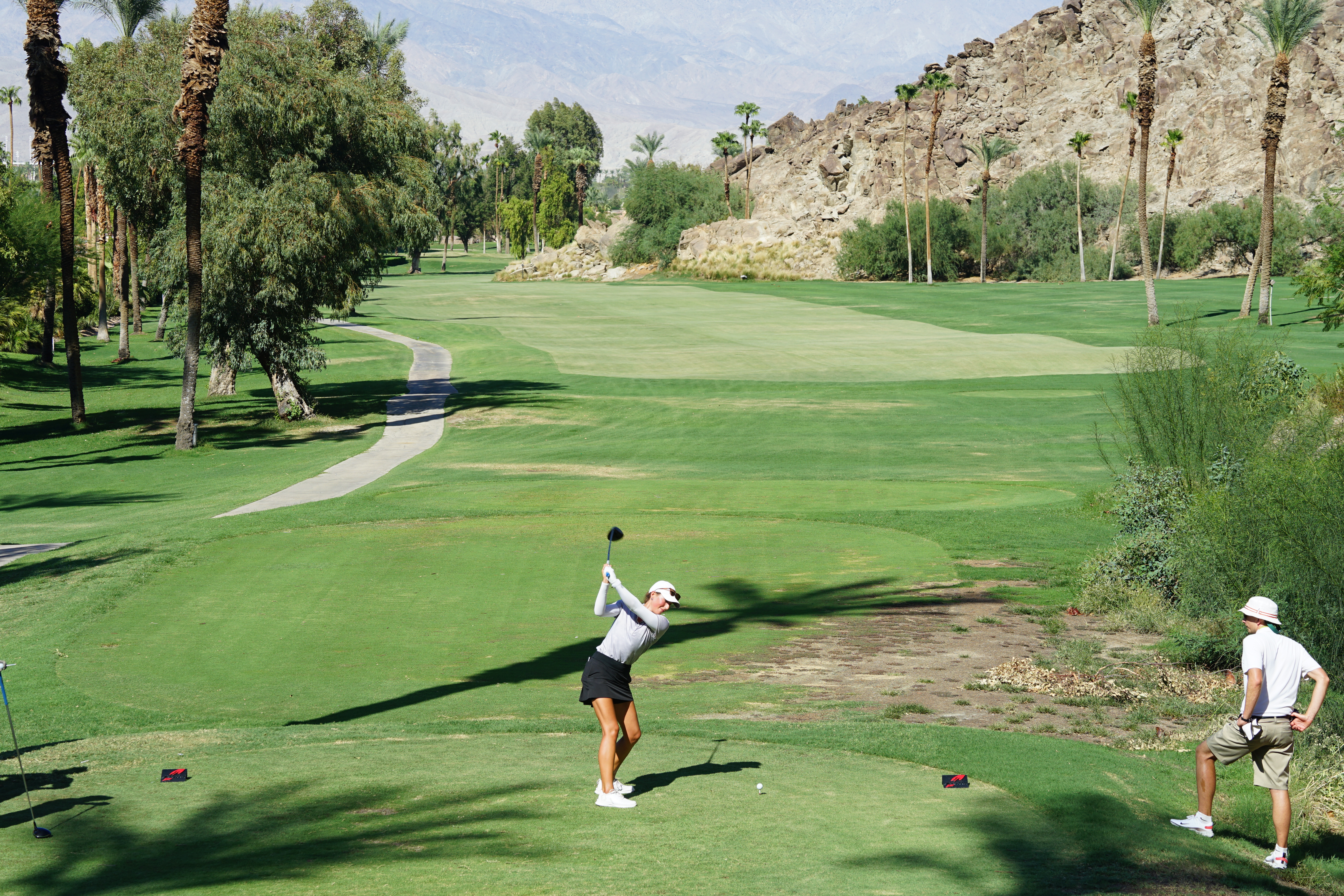 Ellie teeing off at Q school